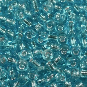 4mm 6/0 LIGHT BLUE Silver-Lined Glass Seed Beads - Approx. 700 Beads 50g Pack - Picture 1 of 3