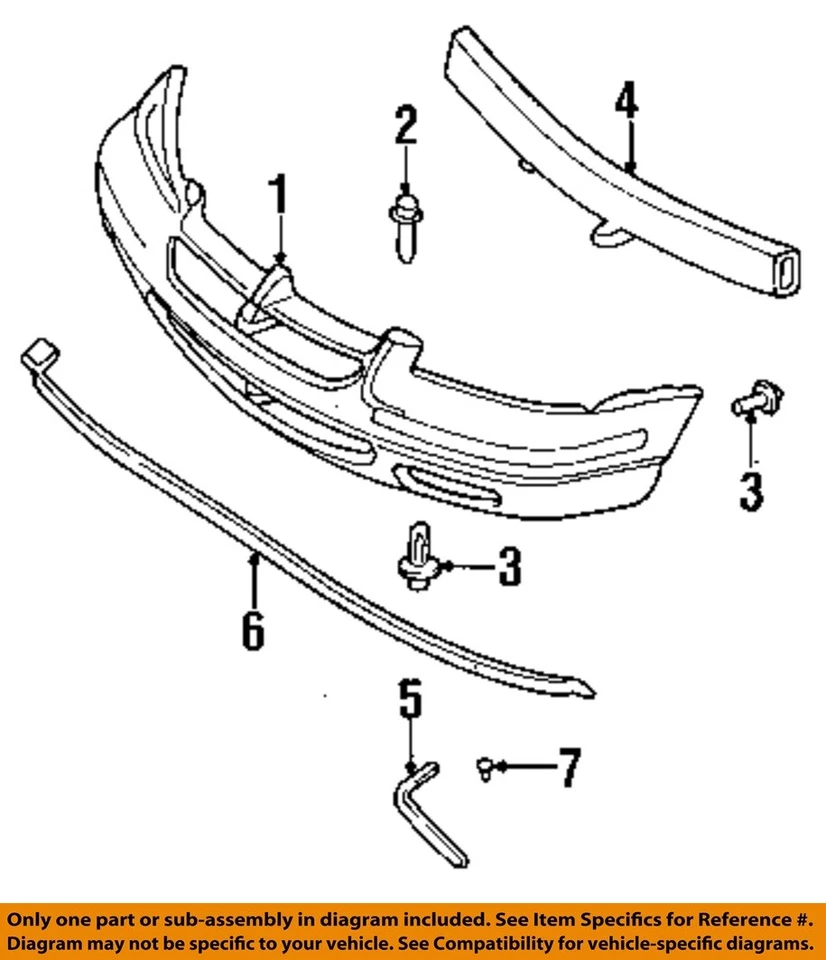 CHRYSLER OEM 95-00 Cirrus Front Bumper Bumper Components-Insert Strip 4630424 - Image 1 of 1