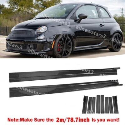 79'' Side Skirts Panel Lip Body Kit Bottom Line Glossy Black For Fiat 500 Abarth Foto 1 de 4