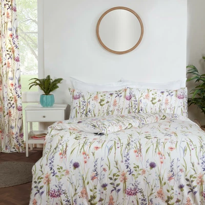 Hampshire Floral Themed Duvet Cover Set Vibrant Bedding Bed Set 4 Sizes