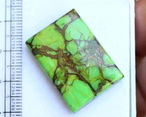 35.70 Cts Natural Green Copper Turquoise Cushion Cabochon Loose Gemstone - Picture 1 of 4