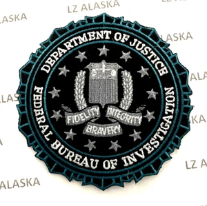 DEPT of JUSTICE FEDERAL BUREAU of INVESTIGATION (FBI) SEAL BLACK PATCH PD18 - Zdjęcie 1 z 3