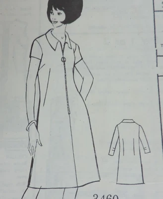 1970s Audrey Lane Mail-order Printed Pattern #3460 Day Dress Sz 18 B38 Complete - Image 1 of 4