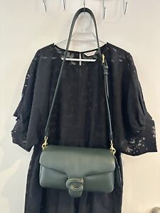 Coach Tabby Pillow Shoulder Hand Bag Green Leather Dust Bag Large 26