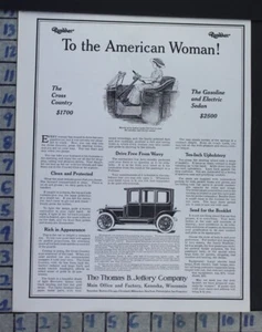 1912 RAMBLER SUFFRAGE DRIVE KENOSHA SEDAN ROAD CAR AUTO MOTOR VINTAGE AD CB57 - Picture 1 of 1