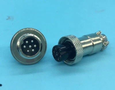 2 sets WD12 GX12 7 pin Aviation Plug & Socket Circular Connector Bulkhead Nut - Image 1 of 4