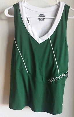 NUEVO CON ETIQUETAS BOLLE' Azteca Suroeste Puntada Blanco/Verde Tenis Golf Top Sin Mangas XL  Foto 1 de 4
