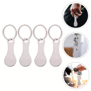  4 Pcs Shopping Trolley Tokens Cart Keychain Stainless Steel Quarter - Picture 1 of 12