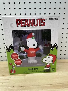 Gemmy Peanuts 3.5-ft LED Snoopy Mistletoe Tester Christmas Sweater Inflatable - Picture 1 of 9
