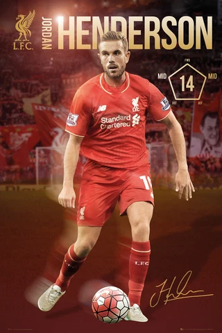 JORDAN HENDERSON LIVERPOOL WALL POSTER 24'X36" OFFICIALLY LICENSED Cover