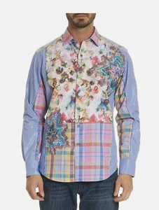 Robert Graham Polo Shirt XL Men Limited Edition Be Frank Patched Sport Floralš„ - Picture 1 of 13