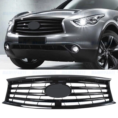 Parrilla superior delantera negra brillante para Infiniti QX70 2014 2015 2016 2017 62078-3EV0A Foto 1 de 4
