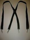 Men's Suspenders Black 1" X Style with Patch and Belt Loop Snaps, USA Made