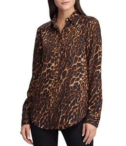 Prenda para el torso Lauren Ralph Lauren colección Kristy estampado animal manga larga Xs - Imagen 1 de 7