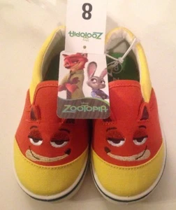 Disney  Tennis Shoe Boys Girls Toddlers 8  Slip On Canvas Sneakers Orange Yellow - Picture 1 of 5