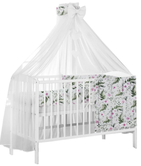 Baby Canopy Drape Mosquito Net with Ribbon ONLY COTBED/ COT Garden flowers - Image 1 of 1