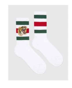 Authentic GUCCI Little Williams Sports Sock NWT White Tiger Unisex Sz L 26-28! - Picture 1 of 7