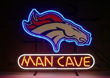 Denver Broncos Man Cave Neon Lamp Sign 20"x16" Bar Light Beer Display Windows