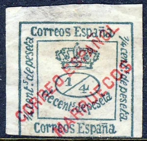 SPANISH MOROCCO 1903 ¼ Green Pta Optd CORREO ESPANOL MARRUECOS in REDSG 2 MINT - Picture 1 of 2