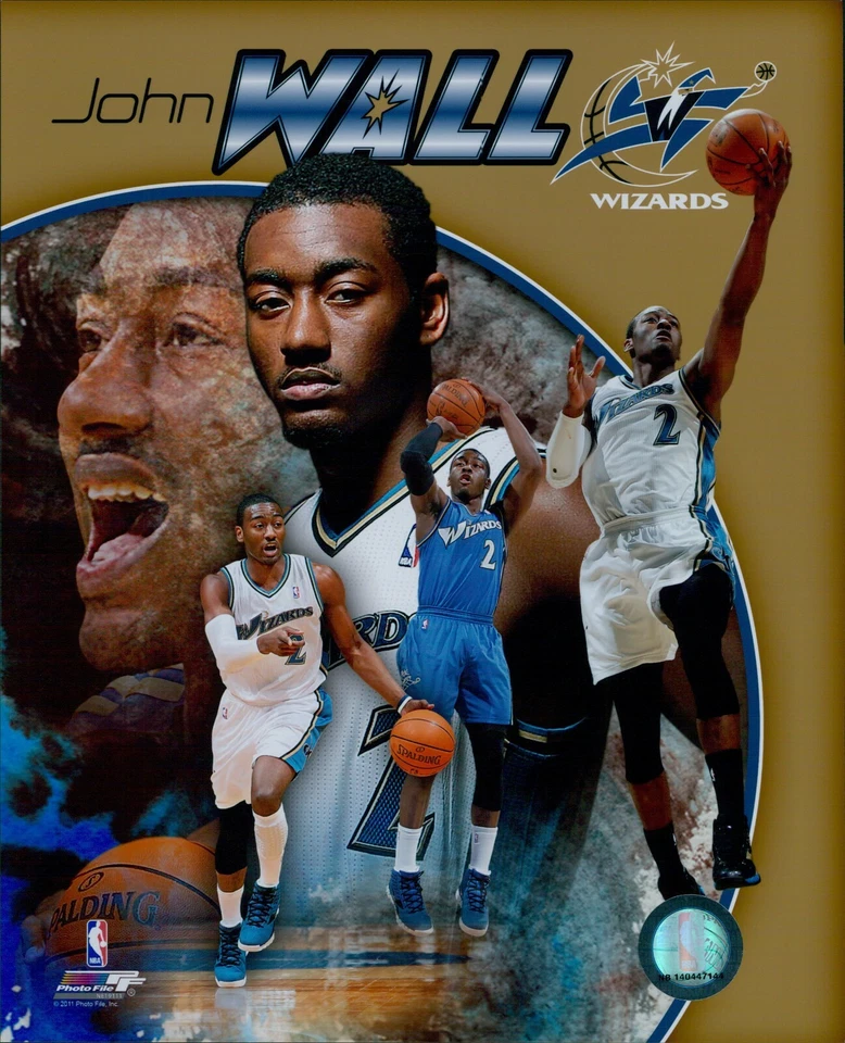 Foto brillante C de John Wall Washington Wizards con licencia de la NBA sin firmar 8x10 Foto 1 de 1