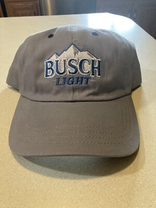 Busch Light Embroidered Snapback Hat Gray Logo Beer Trucker Casual - Picture 1 of 3
