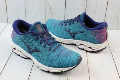 Zapatos para correr de carretera Mizuno Wave Inspire 16 Waveknit para mujer talla 9 verde azulado malla raros  Foto 1 de 4