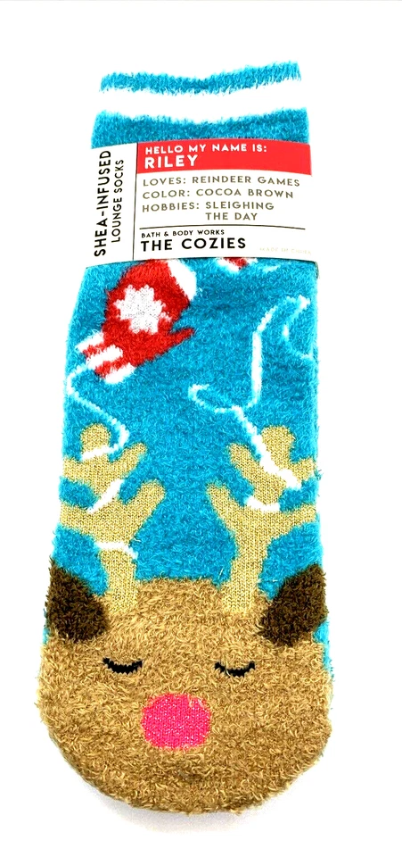 Bath & Body Works The Cozies Reindeer Riley Shea Infused Lounge Socks