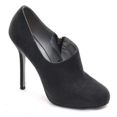 Damas Sergio Rossi Plataforma Oculta Cremallera Botines 35.5/5.5 Gris Gamuza Zapatos de Bomba Foto 1 de 4