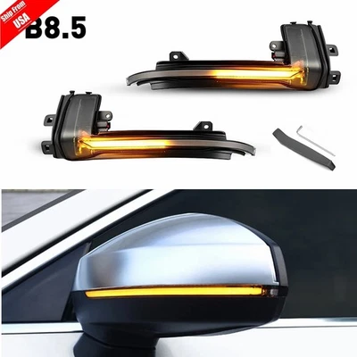 LED Sequential Side Mirror Turn Signal Light 2x Fits Audi A4 A5 S5 B8.5 A3 8P Q3 - Image 1 of 4