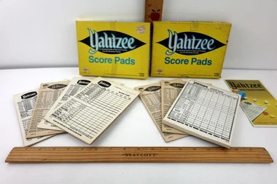 Vintage Yahtzee Score Pads In Box E.S. Lowe 1956-1982 Partially Used - Image 1 of 4