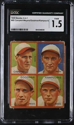1935 GOUDEY R321 4 IN 1 #21 BILLY CAMPBELL/IVAL GOODMAN/ALEX KAMPOURIS/BILLY MEY - Image 1 of 2