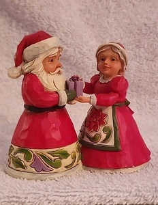 Enesco Jim Shore Heartwood Creek Babbo Natale e signora Claus minifigure TEMPO DI NATALE - Foto 1 di 9