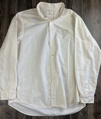 Camisa deportiva vintage Ralph Lauren para hombre color crema Oxford con botones talla grande Foto 1 de 4