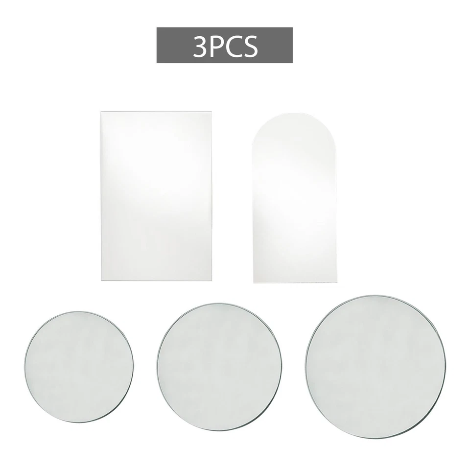 3 Pieces Solid Mirror Plate Photo Props Home Decor Organizer for Vanity Tray - Image 1 of 1