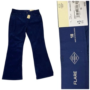 Pantalones de pana St Johns Bay para mujer talla 18 azul acampanado tiro alto náutico azul marino trabajo - Imagen 1 de 11