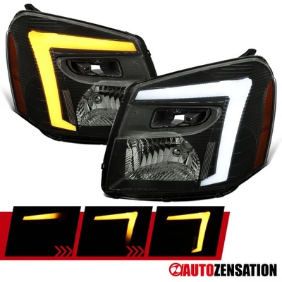 Fit 2005-2009 Chevy Equinox Smoke Headlights LED Sequential Signal Lamps 05-09 Foto 1 de 4