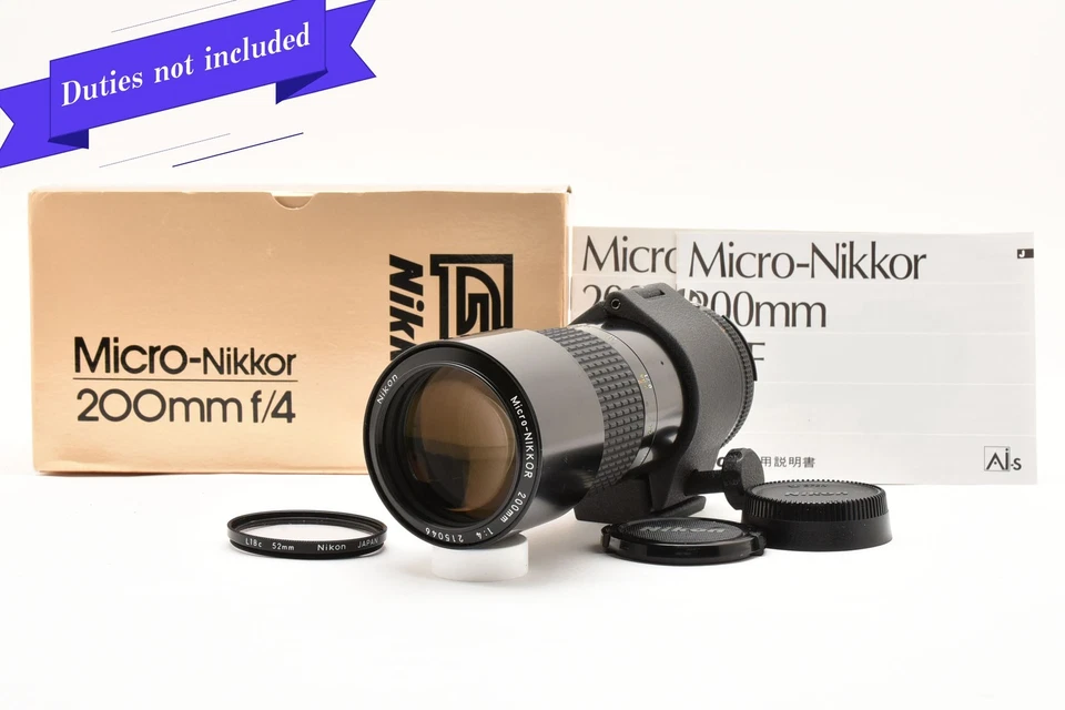 [Top MINT in Box] Nikon Ai-s Nikkor 200mm f/4 MF Lens w/ Caps From JAPAN - Image 1 of 4