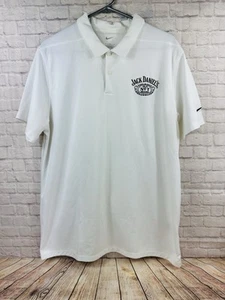 Nike Jack Daniels Old No 7 White Polo Shirt Men’s Sz L Embroidered Whiskey Golf - Picture 1 of 9
