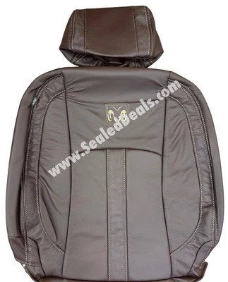 Fundas de asiento de cuero marrón café Mopar para Ram 1500 2013-18 cabina y media comerciante Foto 1 de 4