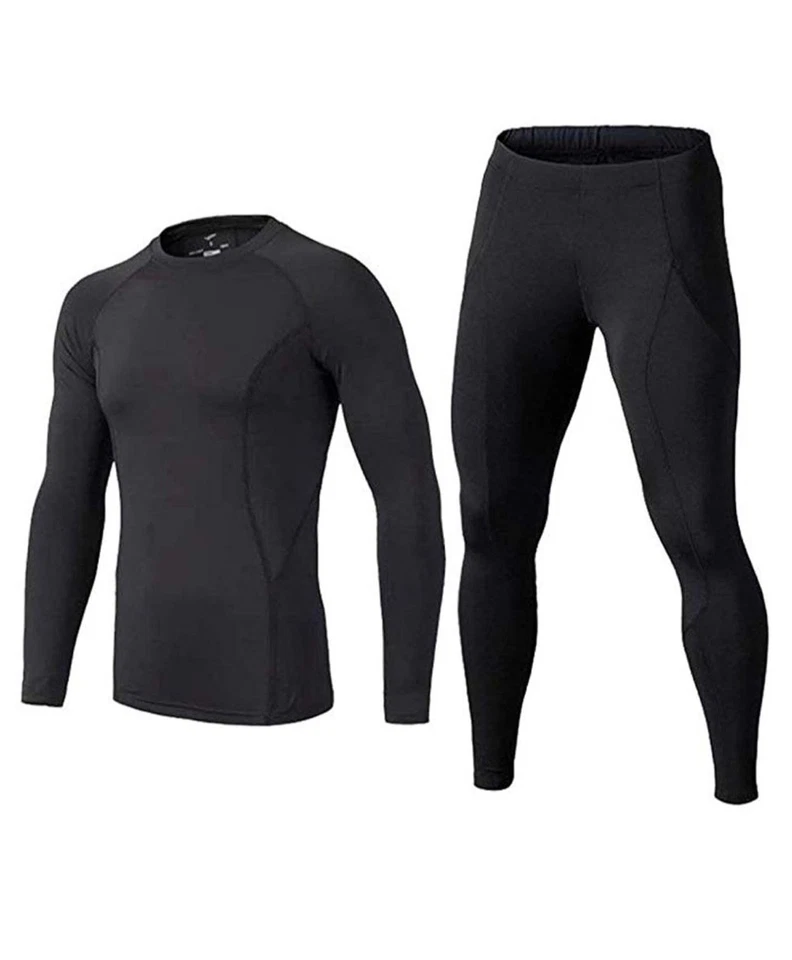 BUYKUD Men's Long Sleeve Base Layer Compression Athletic Underwear Set  size L - Image 1 of 4