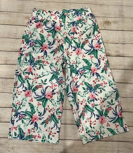 Land n Sea Womens Linen Blend Cropped Pants Floral NWT Size Medium - Picture 1 of 7
