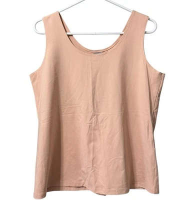 Camiseta sin mangas Chico's para mujer 2 grandes de microfibra melocotón contemporánea básica tejida ciudad nueva con etiquetas Foto 1 de 4