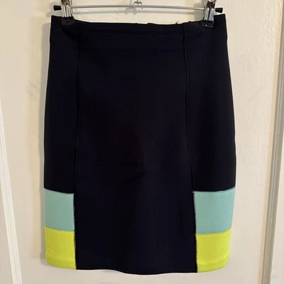 Falda de neopreno Cynthia Rowley bloque de color negro Foto 1 de 4