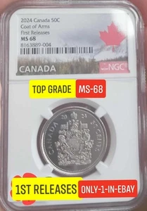 CANADA 2024 50 CENTS KING CHARLES III COIN HIGH GRADE in 1st Release BID NOW - Picture 1 of 4