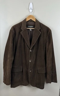 Blazer de pana Banana Republic para hombre talla Lg de colección Y2K marrón chocolate 3 botones Foto 1 de 4