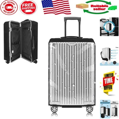 Transparent PVC Suitcase Cover 28'' - Heavy-Duty Luggage Protector with Zipper - Image 1 of 4