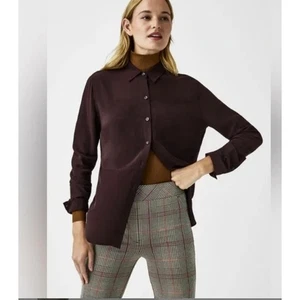 Spanx Pequeño Bajo Mantenimiento Seda Abotonada Chocolate Cereza - Imagen 1 de 12