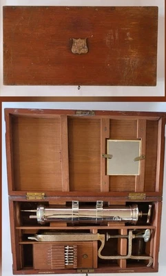 Rare antique Down Brothers London wood cased Potain Aspirator medical instrument - Image 1 of 4