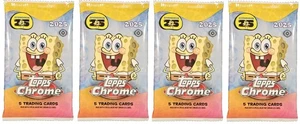 4x Topps Chrome SpongeBob 25th Anniversary Factory Sealed Pack aus Hobby Box - Bild 1 von 2
