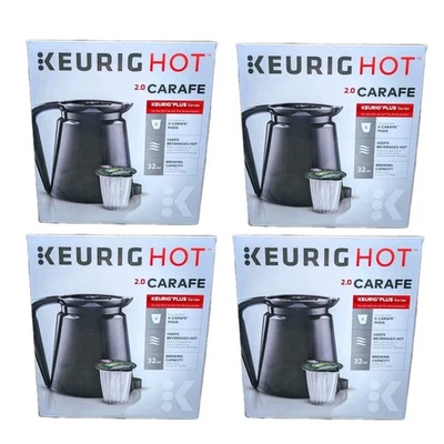 PACK de 2 jarras de plástico Keurig 2.0 32 oz doble pared + mango fácil de verter TOTALMENTE NUEVAS Foto 1 de 4